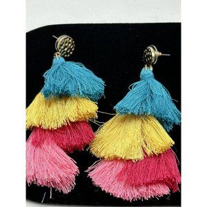Urban Flair Earrings Layered Tassels Handcrafted Rustic Design